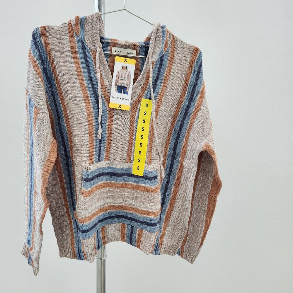 Lucky Brand Women's Baja Sweater Hoodie, Multi, Medium & Small Available - NWT